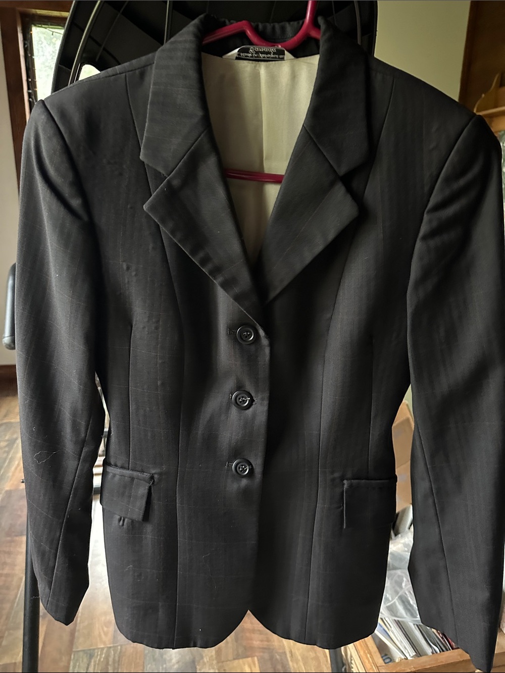 Grand Prix Black window pane tailored Women's Equestrian Jacket